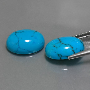 Pedras preciosas de turquesa azul natural de  ct, corte oval, opaco