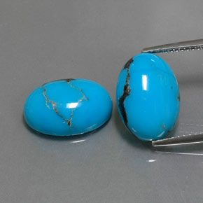 Pedras preciosas de turquesa azul natural de  ct, corte oval, opaco