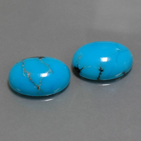 Pedras preciosas de turquesa azul natural de  ct, corte oval, opaco