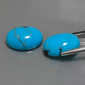 Pedras preciosas de turquesa azul natural de  ct, corte oval, opaco
