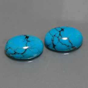 Pedras preciosas de turquesa azul natural de  ct, corte oval, opaco