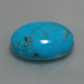 Turquesa azul natural 3,95ct, corte oval, opaco