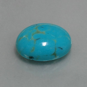Turquesa azul natural 3,06ct, corte oval, opaco