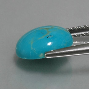 Turquesa azul natural 3,06ct, corte oval, opaco