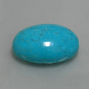 Turquesa azul natural 3,69ct, corte oval, opaco