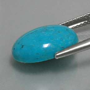Turquesa azul natural 3,69ct, corte oval, opaco