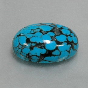 Turquesa azul natural 3,92ct, corte oval, opaco