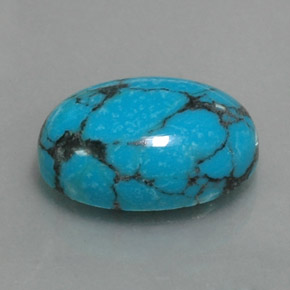 Turquesa azul natural 4,23ct, corte oval, opaco