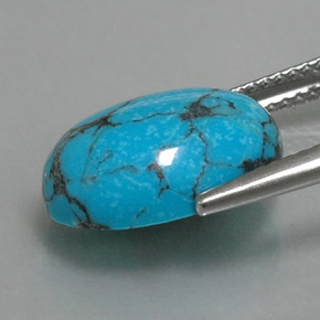 Turquesa azul natural 4,23ct, corte oval, opaco