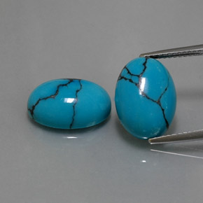 Pedras preciosas de turquesa azul natural de  ct, corte oval, opaco
