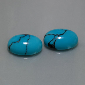 Pedras preciosas de turquesa azul natural de  ct, corte oval, opaco