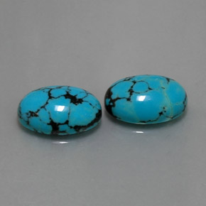 Pedras preciosas de turquesa azul natural de  ct, corte oval, opaco
