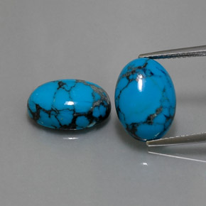 Pedras preciosas de turquesa azul natural de  ct, corte oval, opaco