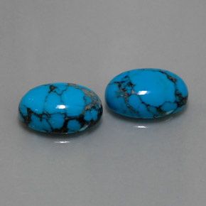 Pedras preciosas de turquesa azul natural de  ct, corte oval, opaco