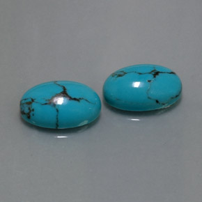 Pedras preciosas de turquesa azul natural de  ct, corte oval, opaco