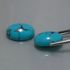 Pedras preciosas de turquesa azul natural de  ct, corte oval, opaco