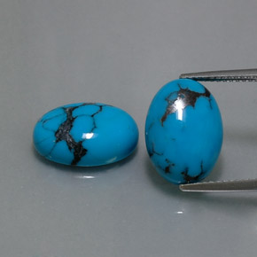 Pedras preciosas de turquesa azul natural de  ct, corte oval, opaco
