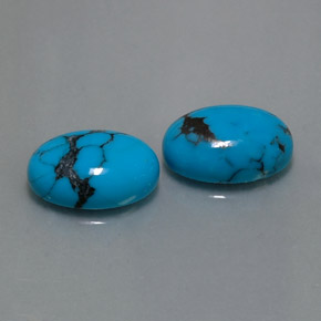 Pedras preciosas de turquesa azul natural de  ct, corte oval, opaco