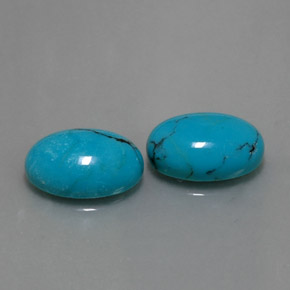 Pedras preciosas de turquesa azul natural de  ct, corte oval, opaco
