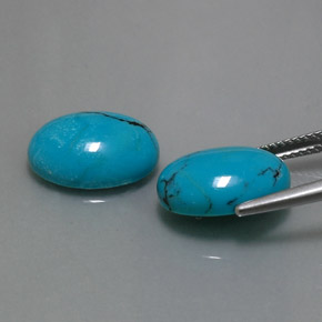 Pedras preciosas de turquesa azul natural de  ct, corte oval, opaco