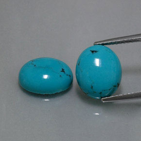 Pedras preciosas de turquesa azul natural de  ct, corte oval, opaco