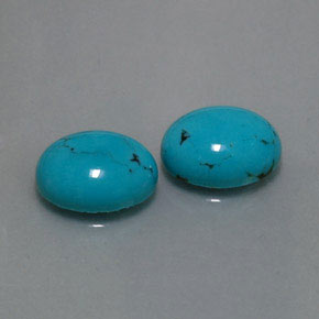 Pedras preciosas de turquesa azul natural de  ct, corte oval, opaco