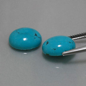 Pedras preciosas de turquesa azul natural de  ct, corte oval, opaco