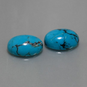 Pedras preciosas de turquesa azul natural de  ct, corte oval, opaco