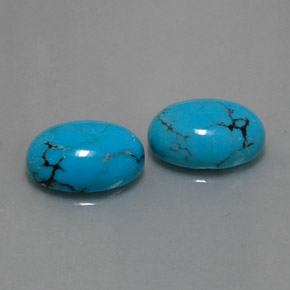 Pedras preciosas de turquesa azul natural de  ct, corte oval, opaco