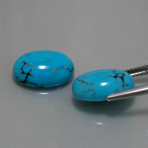 Pedras preciosas de turquesa azul natural de  ct, corte oval, opaco