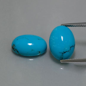 Pedras preciosas de turquesa azul natural de  ct, corte oval, opaco