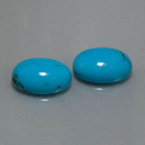 Pedras preciosas de turquesa azul natural de  ct, corte oval, opaco