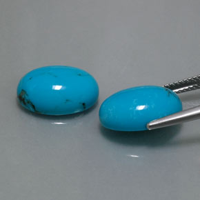 Pedras preciosas de turquesa azul natural de  ct, corte oval, opaco