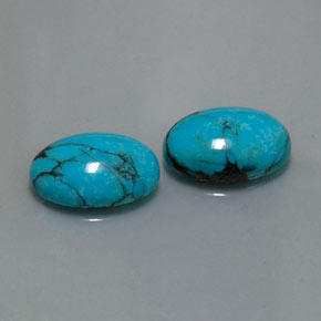 Pedras preciosas de turquesa azul natural de  ct, corte oval, opaco