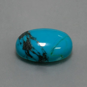 Turquesa azul natural 3,83ct, corte oval, opaco