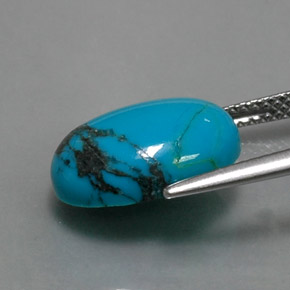 Turquesa azul natural 3,83ct, corte oval, opaco