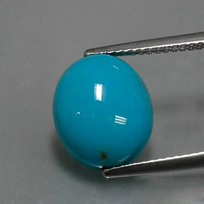Turquesa azul natural 4,03ct, corte oval, opaco