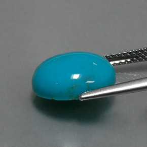 Turquesa azul natural 4,03ct, corte oval, opaco