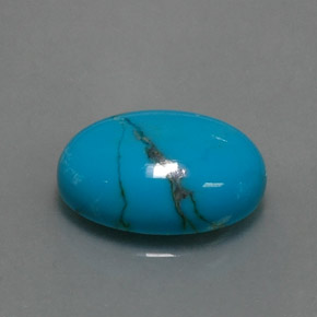 Turquesa azul natural 3,78ct, corte oval, opaco