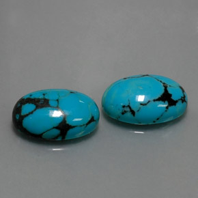 Pedras preciosas de turquesa azul natural de  ct, corte oval, opaco