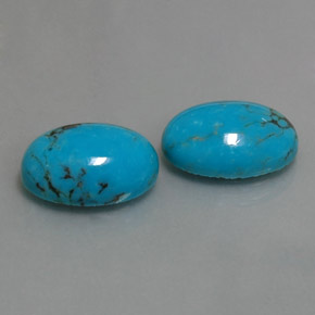Pedras preciosas de turquesa azul natural de  ct, corte oval, opaco