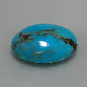 Turquesa azul natural 4,14ct, corte oval, opaco