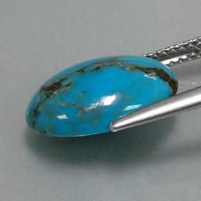 Turquesa azul natural 4,14ct, corte oval, opaco