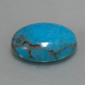 Turquesa azul natural 3,97ct, corte oval, opaco