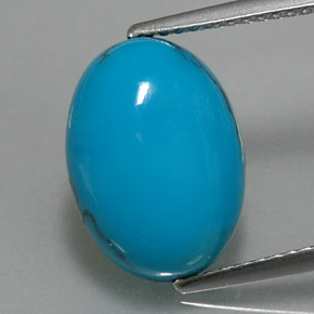 Turquesa azul natural 4,88ct, corte oval, opaco