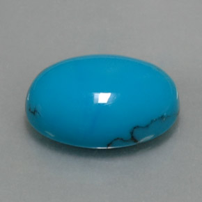 Turquesa azul natural 4,88ct, corte oval, opaco