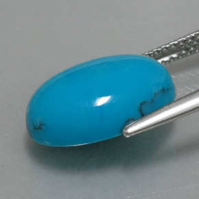 Turquesa azul natural 4,88ct, corte oval, opaco