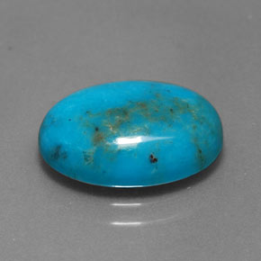 Turquesa azul natural 4,40ct, corte oval, opaco