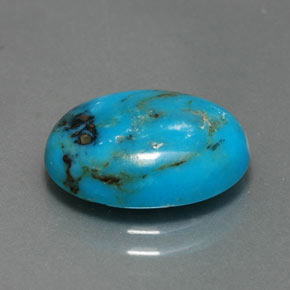 Turquesa azul natural 4,57ct, corte oval, opaco