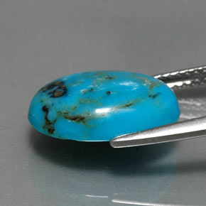 Turquesa azul natural 4,57ct, corte oval, opaco